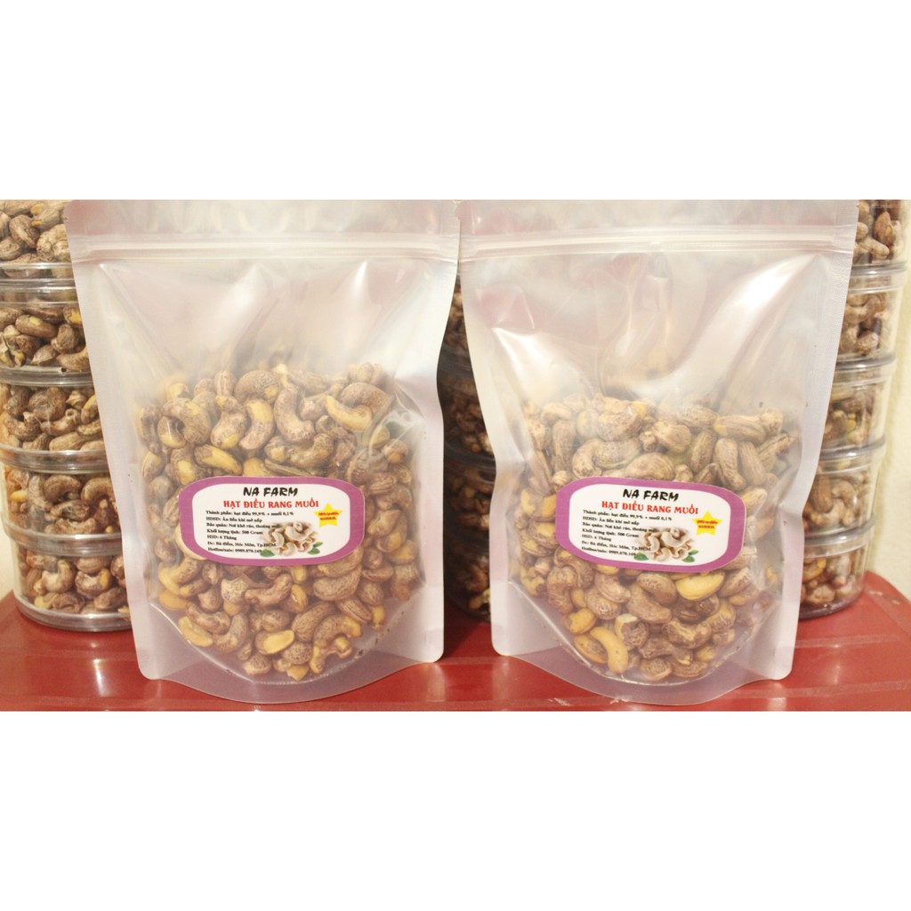 [GIÁ SỈ]  500GR Hạt Điều Rang Muối Bình Phước A Cồ Còn Lụa, Loại 1, Roasted Salted Cashew Nuts Bigsize