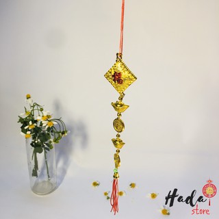 Trang trí Tết Dây treo Tết - Thẻ Vuông Dây Vàng HT 087 - Hada Store