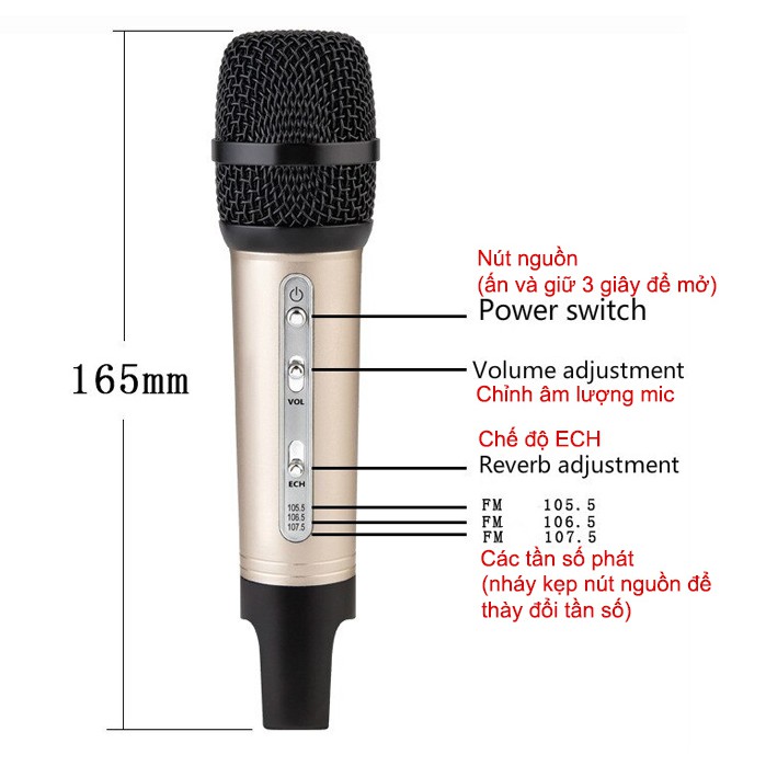 Micro không dây cho ô tô sóng FM C200