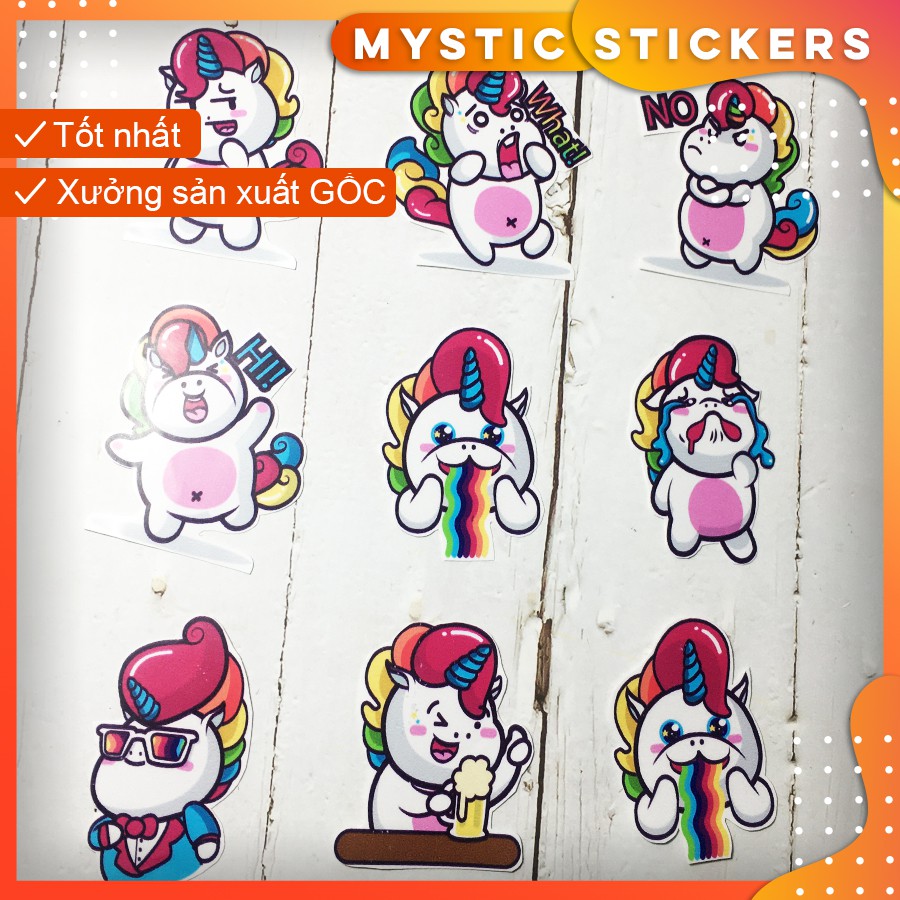 [UNICORN-KỲ LÂN] 9 Sticker chống nước/ dán laptop vali xe mũ bảo hiểm nhà cửa ...