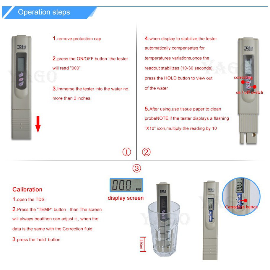 Thiết bị kiểm tra nước sạch TDS-3 (kèm bao da) - bút đo nước sạch