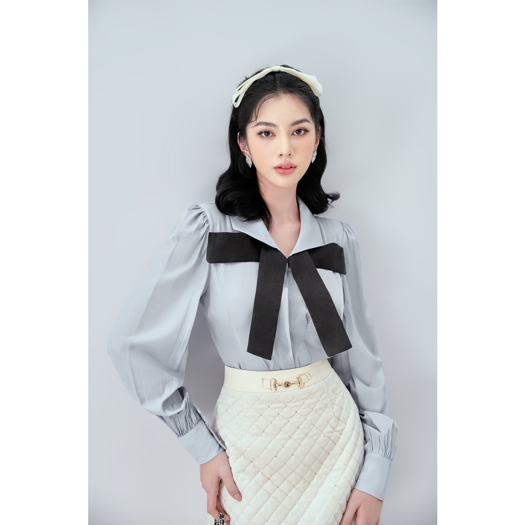 Set áo sơmi và chân váy trần bông - Ellen Bow Shirt &amp; Alva Skirt