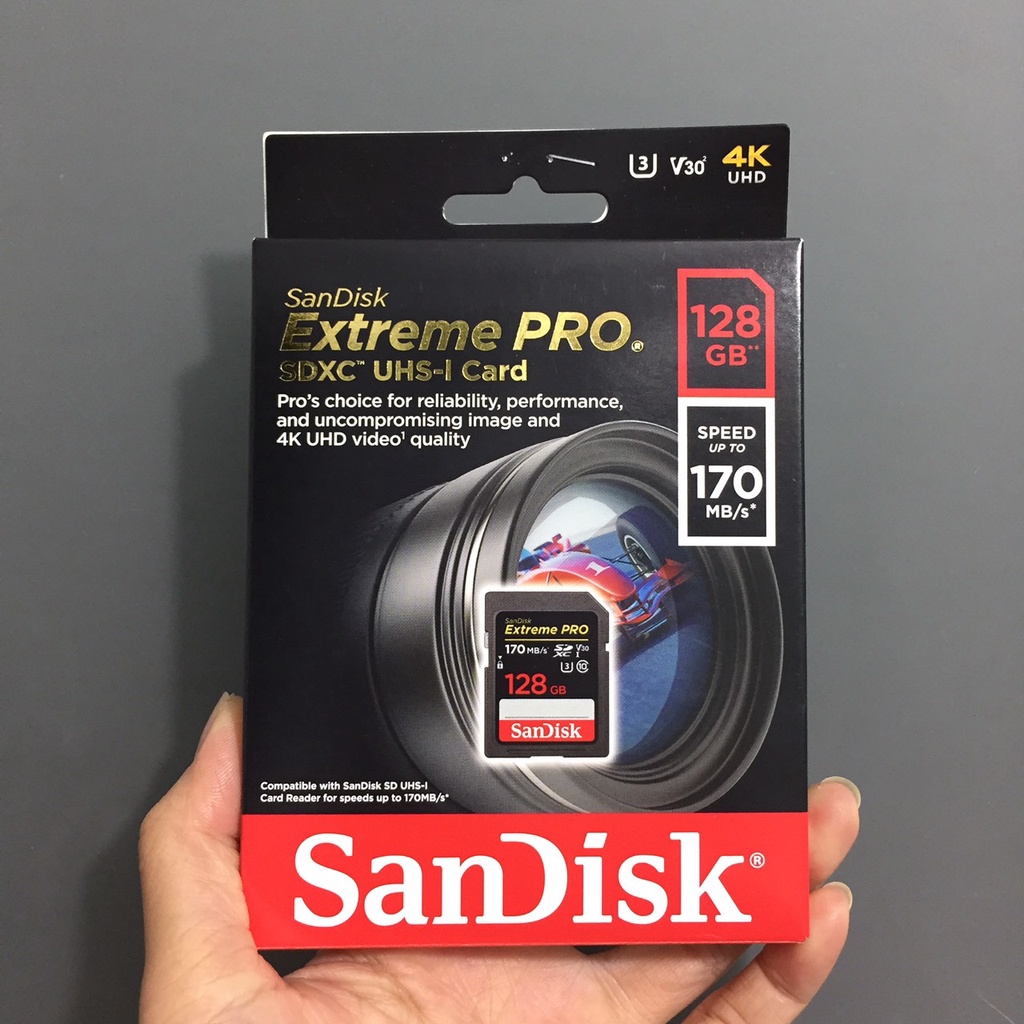 [ 32GB/ 64GB/ 128GB/ 256GB] Thẻ nhớ SD tốc độ 200MB/s Sandisk Extreme PRO (U3 - V30) SDSDXXY