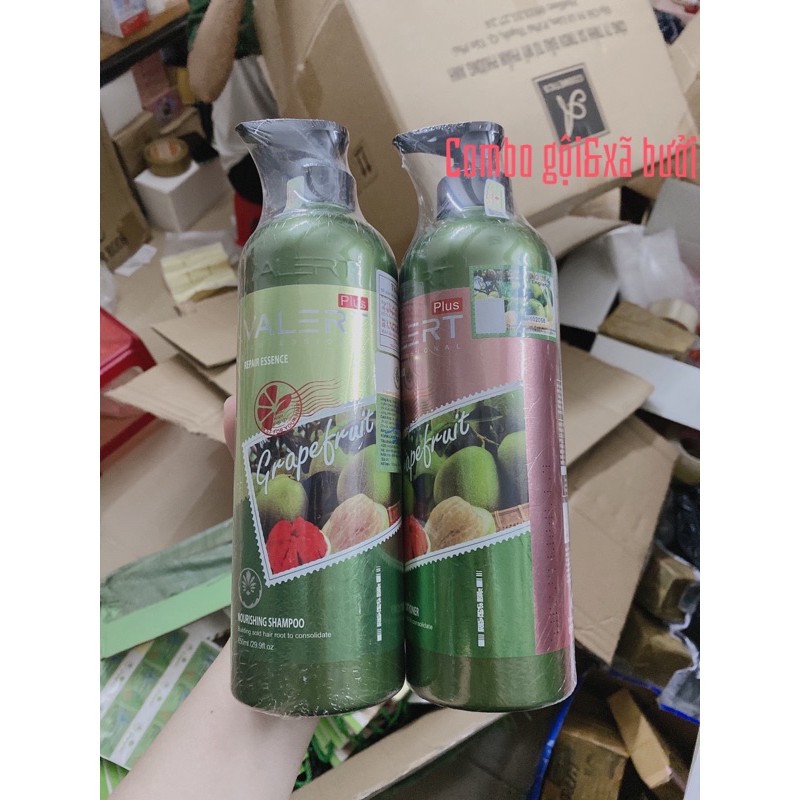 Combo dầu gội dầu xã tinh chất bưởi valert 850ml x 2