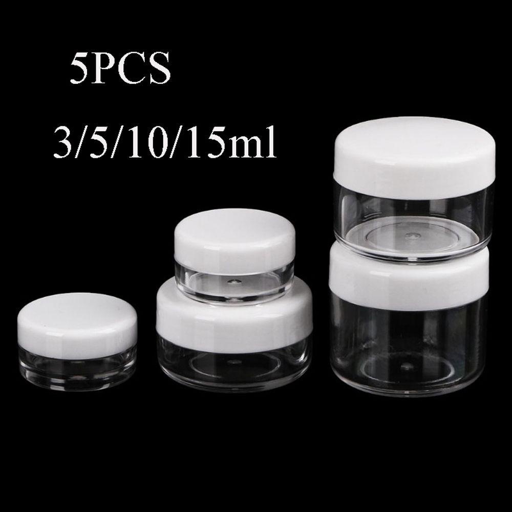Bộ 5 Hộp Đựng Kem Mỹ Phẩm 3 / 5 / 10 / 15ml Tiện Dụng Mang Theo Du Lịch