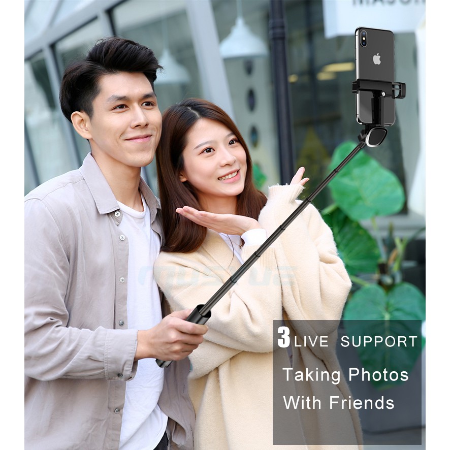 Gậy Chụp Ảnh Tự Sướng Có Giá Đỡ 3 Chân Cho Iphone 11 Pro 2019 Samsung S10 Huawei Xiaomi