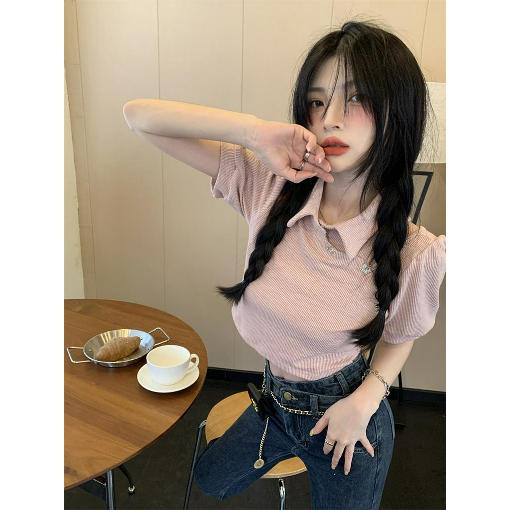 Áo Thun Ngắn Tay Phối Nút Thắt Nơ Thời Trang Mùa Hè