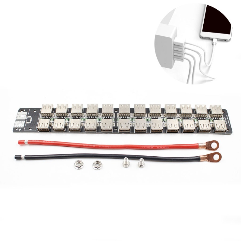 Mô Đun Sạc USB Nhiều Cổng 12AWG Kèm Dây Silicon Sạc Nhanh