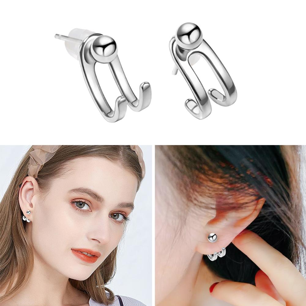 Bông Tai Loại C Thiết Kế Đơn Giản Thời Trang Hàn Quốc Cho Nữ