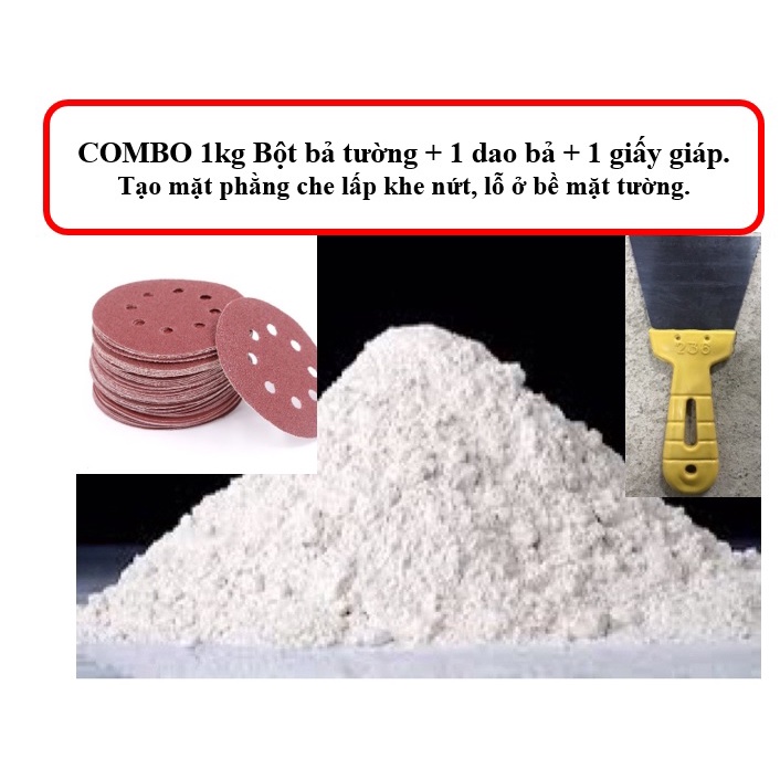 Combo 1kg bột bả trong nhà + 1 dao bả + 1 giấy giáp.