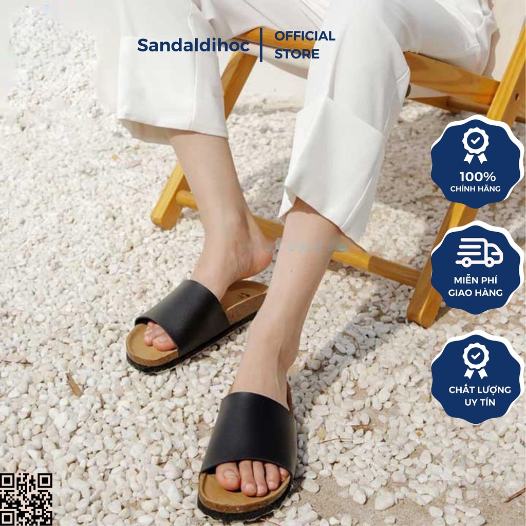 Dép Quai To Bảng Ngang Lớn Đế Trấu - Dép Unisex Birken - DETA12D