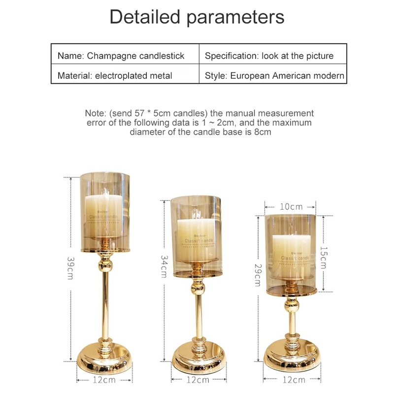 Chân nến thủy tinh Scandinavian retro phong cách trang chủ trang trí đồ trang trí
