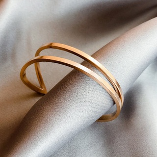 Vòng tay mạ màu vàng hồng 18k thời trang Hàn Quốc cho nữ
