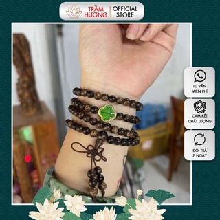Vòng tay trầm hương mix charm 6mm - trầm hương sánh chìm vtth64
