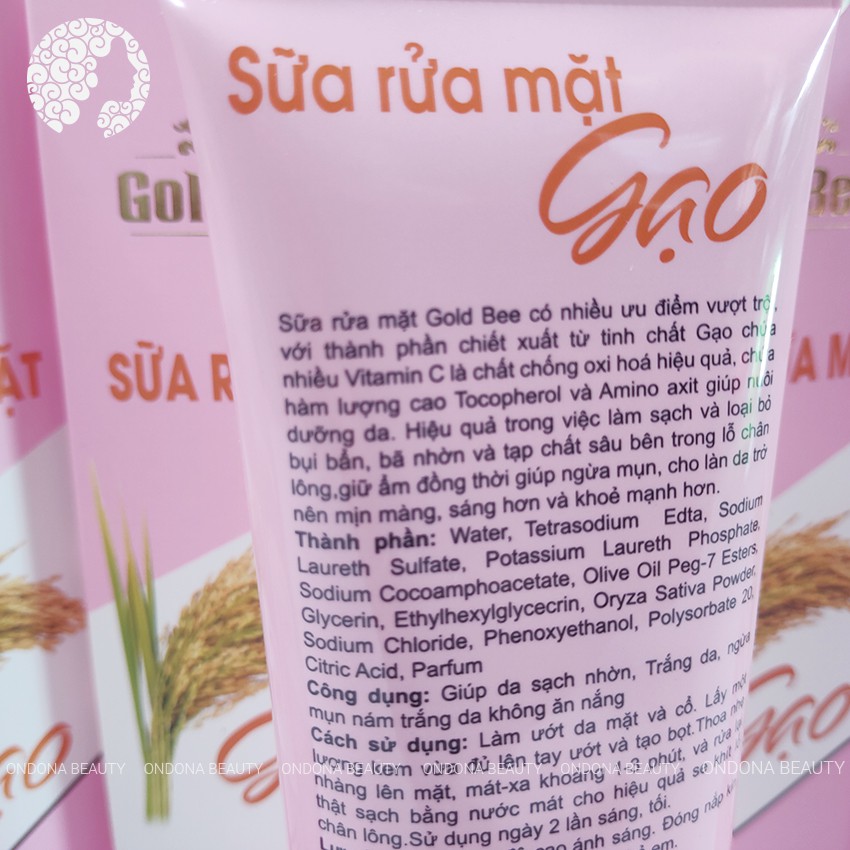 [100% Natural] SỮA RỬA MẶT TRẮNG DA NGỪA MỤN GẠO Gold Bee - Ondona Beauty