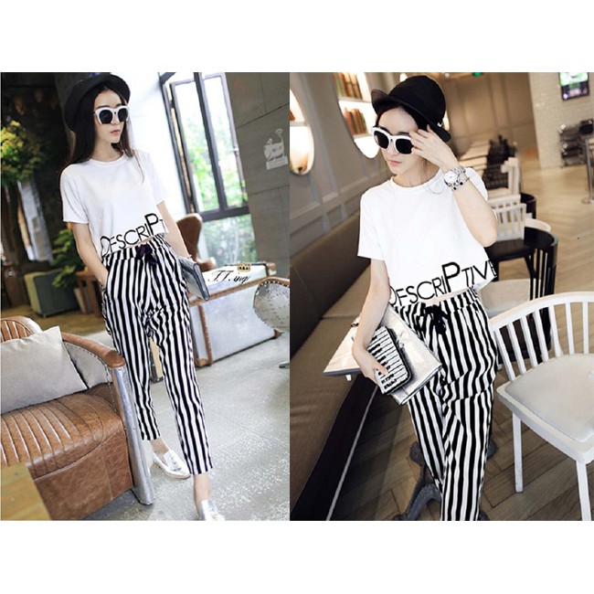 Quần baggy sọc ( ảnh thật + clip)