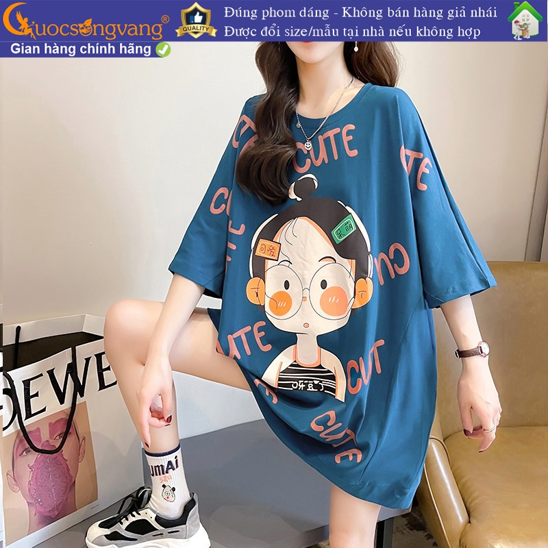Áo thun nữ phom rộng in hình áo thun phom rộng cute GLA327