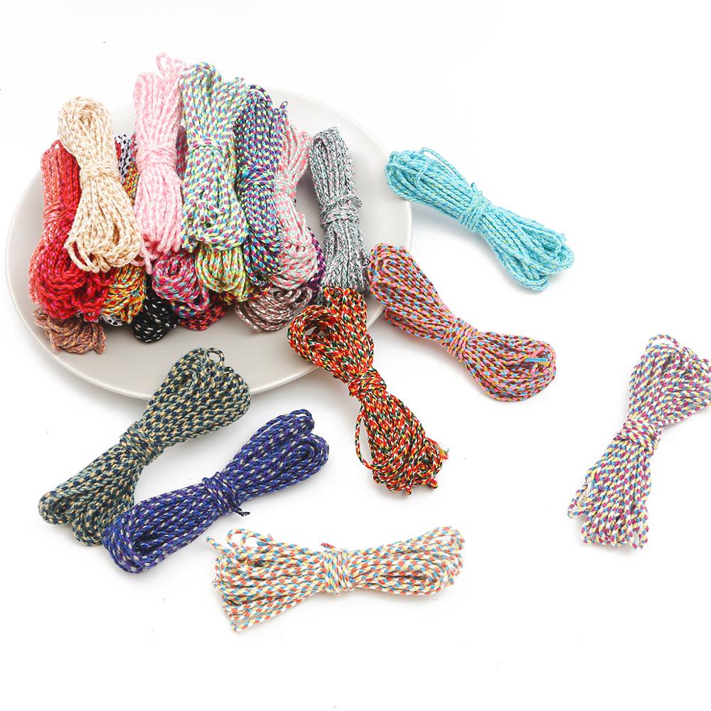 Cuộn dây cotton 2mm dài 5m dùng làm đồ thủ công DIY tùy chọn màu sắc