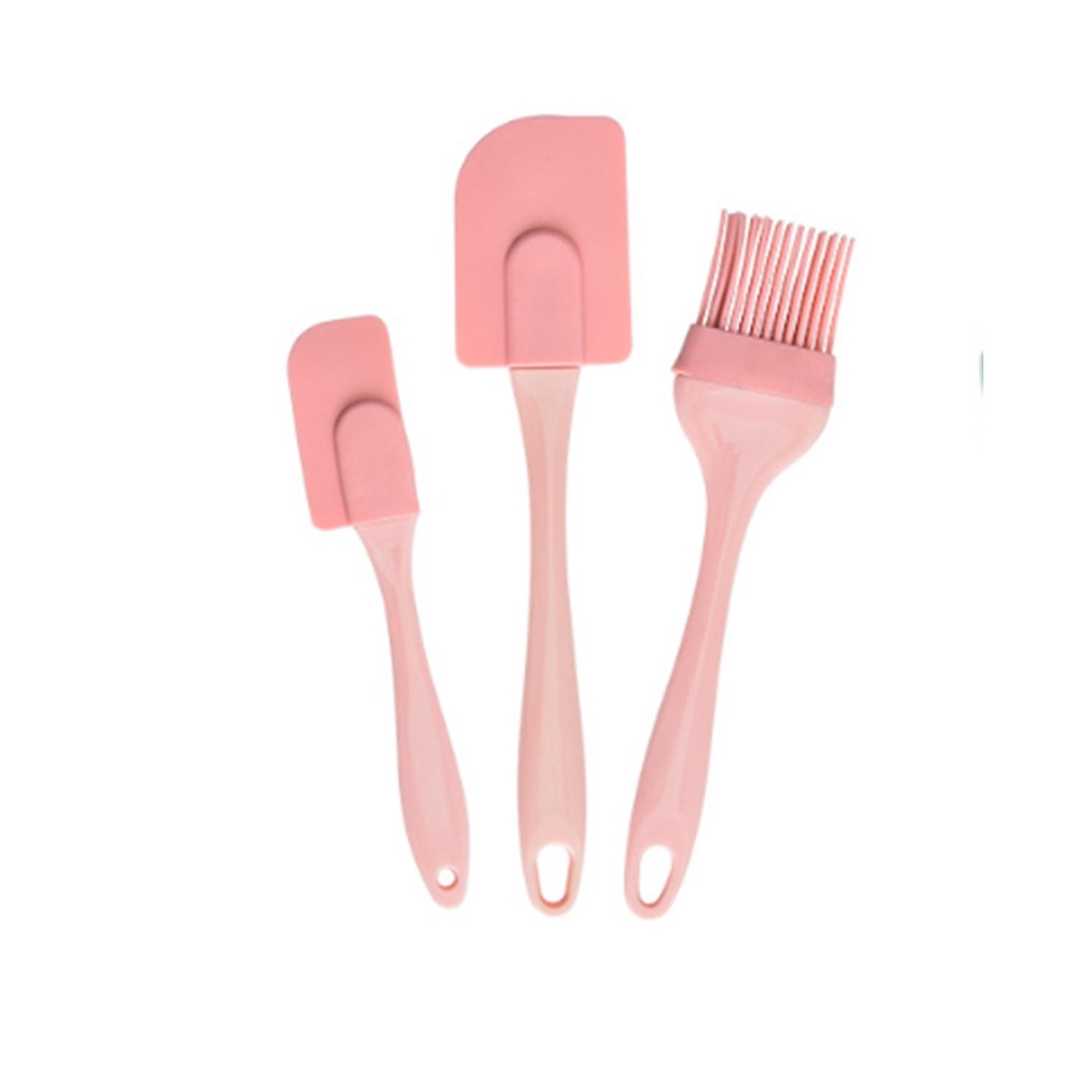 BTLIMER Set 3 Cọ Silicone Quét Dầu Màu Xanh Lá / Hồng Đơn Giản Hiện Đại