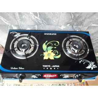 Bếp ga đôi Rimi mặt kính cường lực