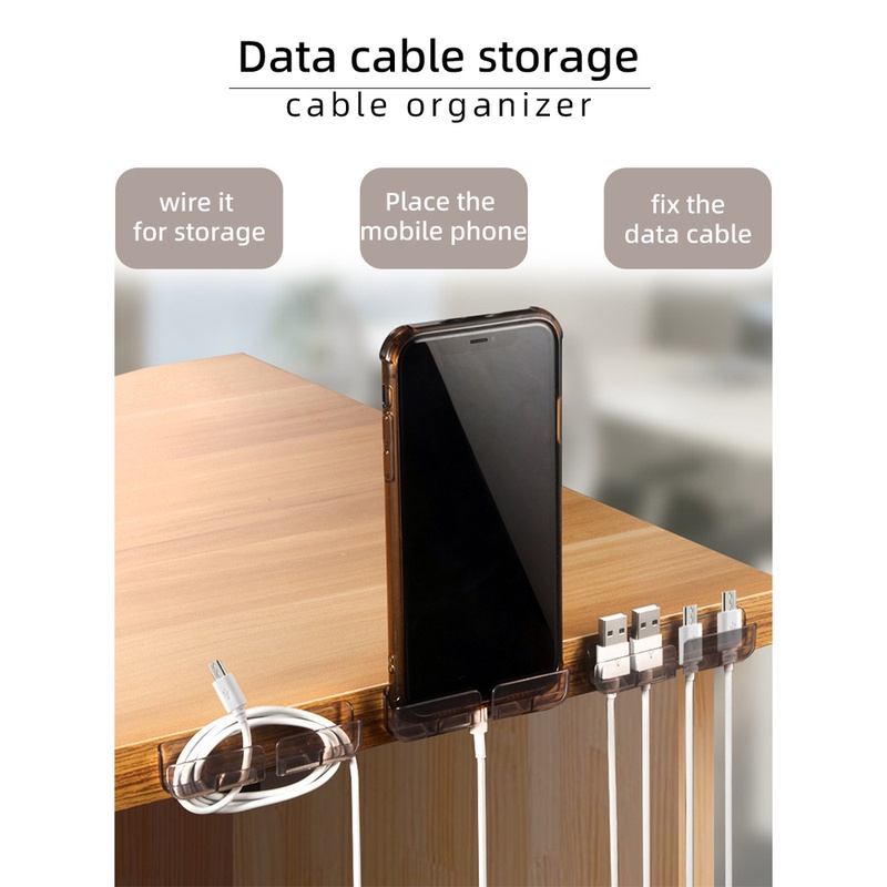 Set 3 giá đỡ dây cáp gắn tường tự dính không cần đục lỗ sắp xếp gọn gàng