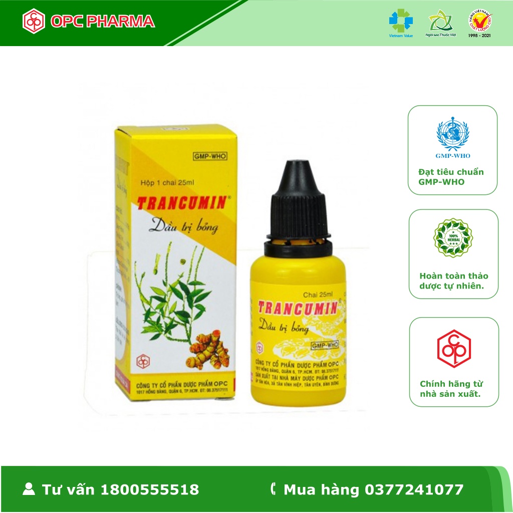 TRANCUMIN OPC - Giúp vết bỏng, vết thương mau lành - Hàng chính hãng OPC