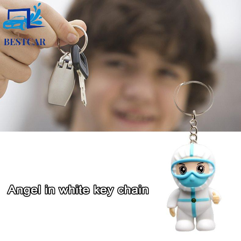 Anti-epidemic Souvenir White Angel Keychain Cartoon Nurse Keyring Pendant Toys