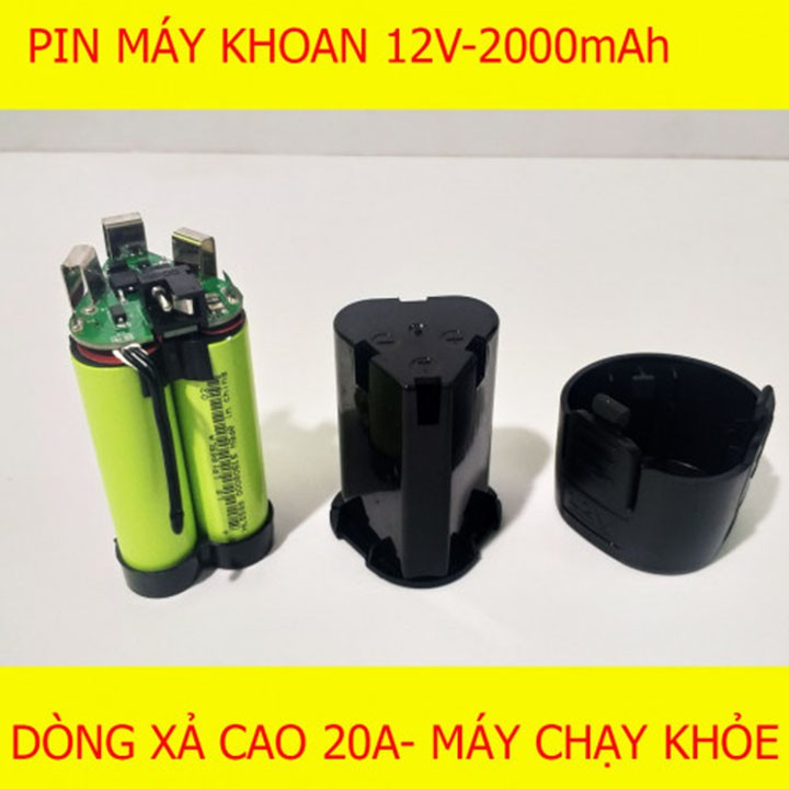 Pin Máy Khoan Cầm Tay 12v chính hãng, pin tam giác cho máy khoan bắt vít Pin 3S 12V 1500mAh Pin AOTUO, VOTO