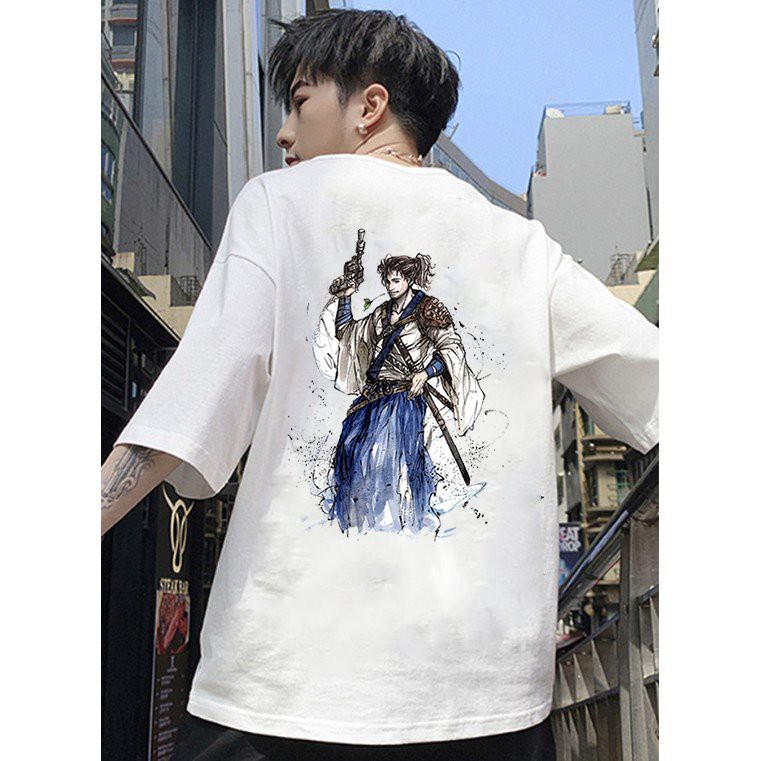 Áo thun unisex độc lạ Samurai form rộng vải dày mịn 2019T1843