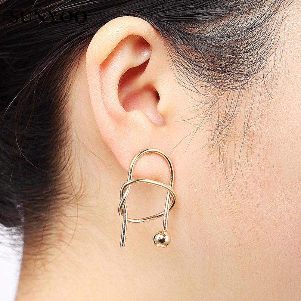  For Women Twist Knots Fashion Jewellery Gold Plated Earrings Minimalist Trendy