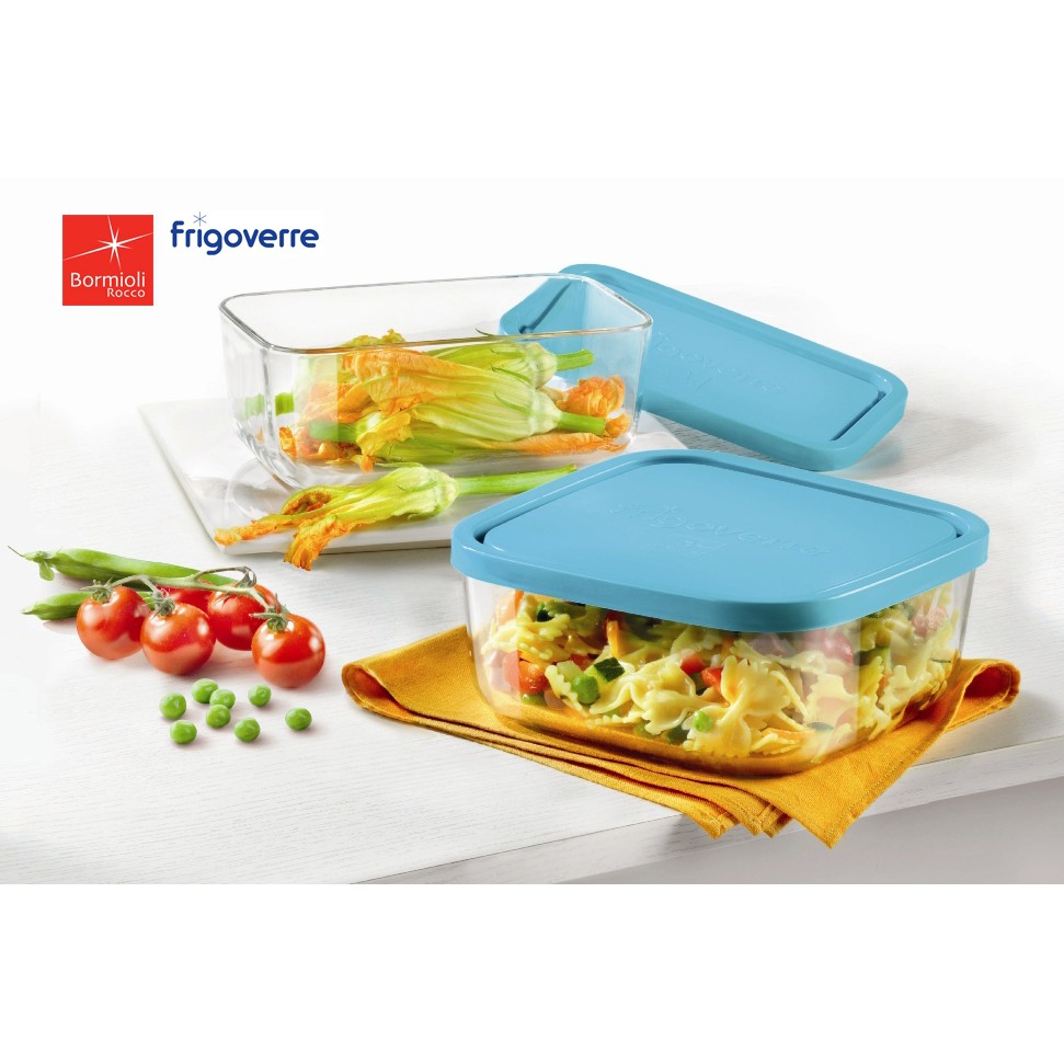Hộp thuỷ tinh vuông Frigoverre 750ml- 1600ml (Bormioli Rocco)