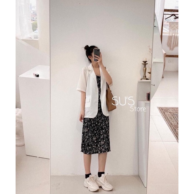 Sơ mi blazer nữ cộc tay cổ vest chất Linen cao cấp thiết kế Vinn Studio | BigBuy360 - bigbuy360.vn