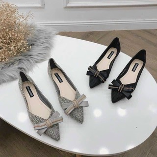 Giày bệt dạ mũi nhọn 2 màu