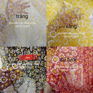 vải voan lưới hoa hướng dương .