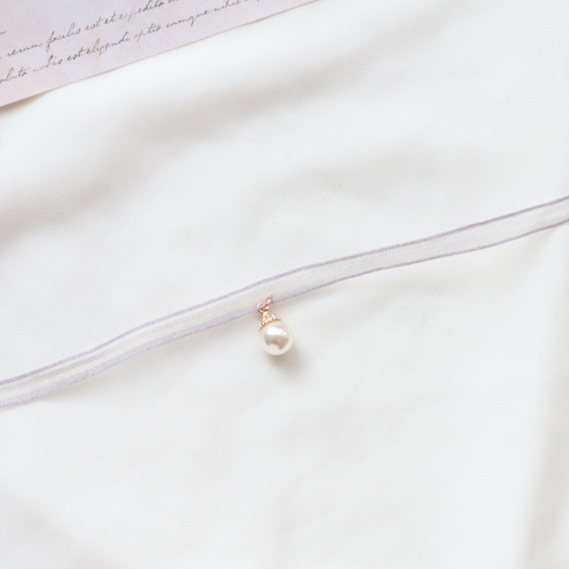 Vòng Cổ Choker Dây Ruy Băng Hợp Kim Mặt Hoa Tím Cổ Tích Cho Nữ