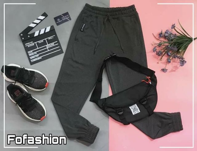 Quần Jogger Thun Xám Lông Chuột  Cực đẹp