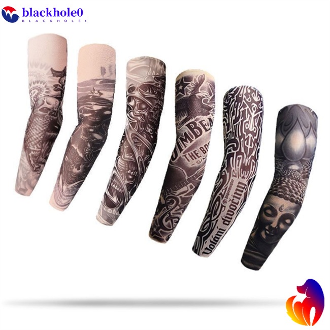 1pcs Găng cánh tay chống tia UV in họa tiết hình xăm độc đáo phong cách Halloween