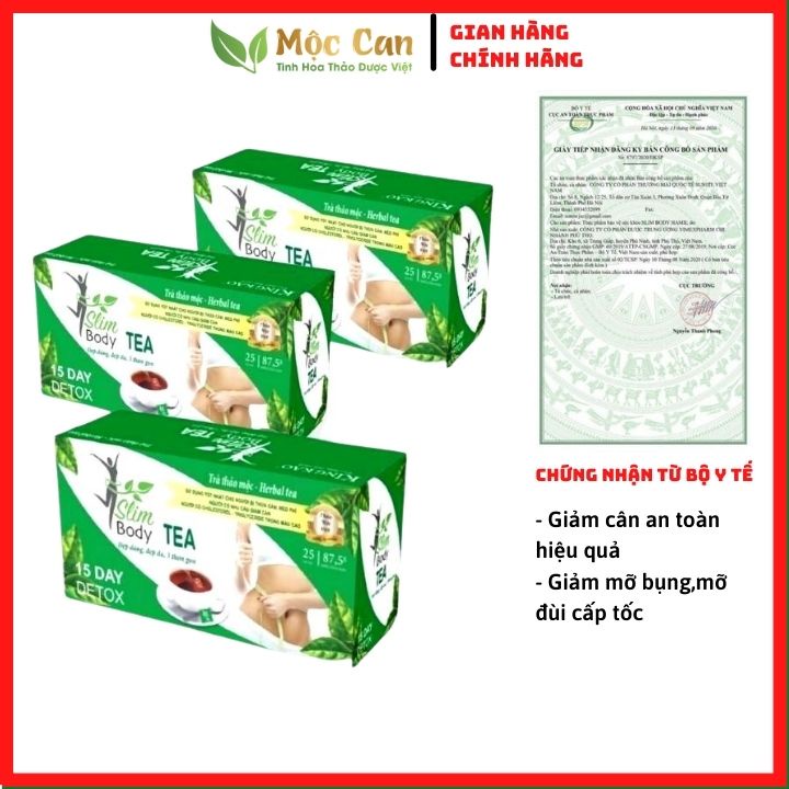 Trà giảm cân giảm mỡ bụng Slim Hami Body Tea thảo mộc giảm cân mỡ bụng cấp tôc an toàn hiệu quả hộp 25 túi lọc