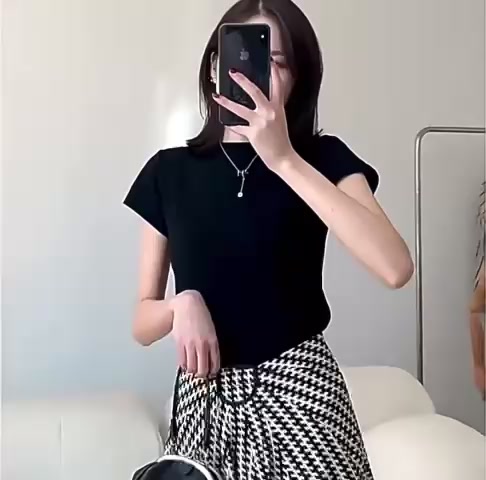 Áo baby tee thun nữ cotton ngắn tay cổ tròn trơn mỏng vừa vặn màu trắng phong cách mới mùa hè Mophus MA044 | BigBuy360 - bigbuy360.vn