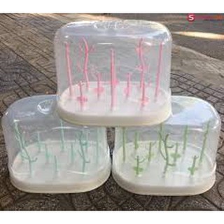 Khay úp bình sữa ly sữa có nắp đậy