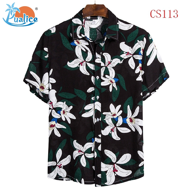 Áo sơ mi nam ngắn tay in họa tiết thời trang