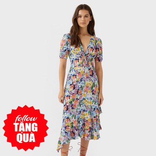 Zara Morocco full tag - Đầm Zara dáng ôm họa tiết hoa nhiều màu rực rỡ DH10OMG54N8