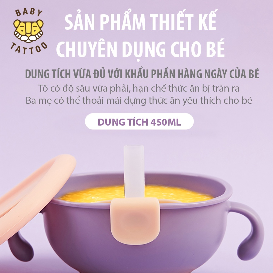 Bát, Tô Ăn Dặm Silicone Food Grade Đa Năng Chuyên Dụng Cho Bé Thương Hiệu BABY TATTOO