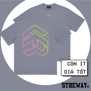5THEWAY® /two-tone line/ Big Logo New Tee™ in NEUTRAL GRAY aka Áo Thun Tay Ngắn Xám