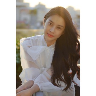 Sơ mi cổ nơ mí gân ngực -HBSM735