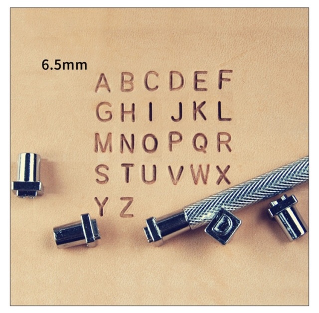 Bộ chữ cái, số đóng lên da thủ công