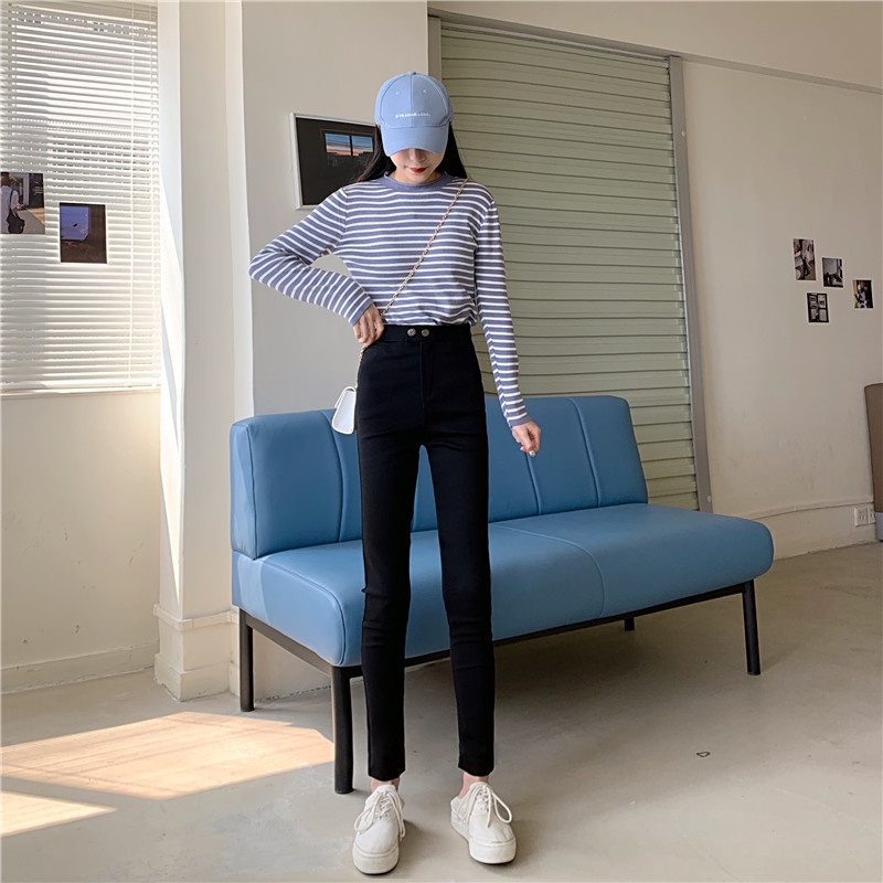 SUXI Quần dài lưng cao thiết kế thời trang dáng ôm dành cho nữ