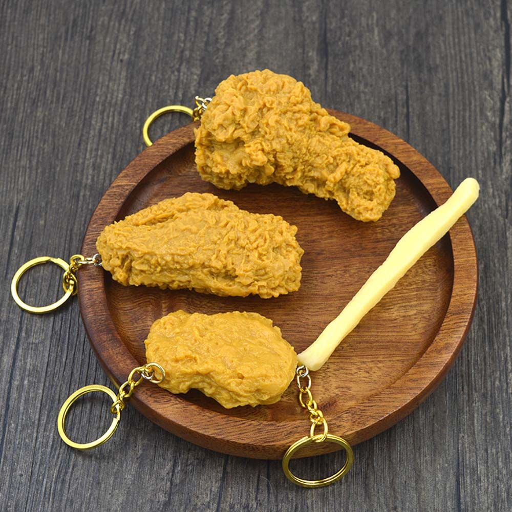 Móc Khóa Hình Thức Ăn Nhanh Gà Chiên Sáng Tạo