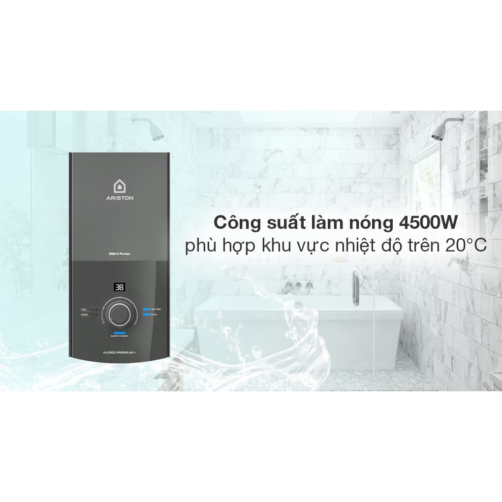Máy nước nóng trực tiếp Ariston Aures Premium+ 4.5P Có Bơm trợ lực, Aures Premium+ 4.5 Không bơm, Dòng cao cấp