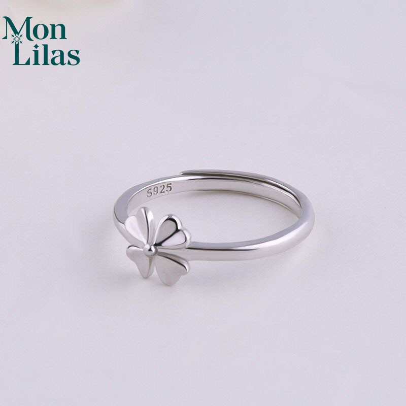 Nhẫn Bạc Nữ S925 Hoa Mặt Cỏ Bốn Lá May Măn N0621 - MonLilas Jewelry